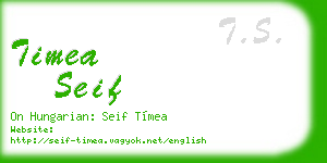timea seif business card